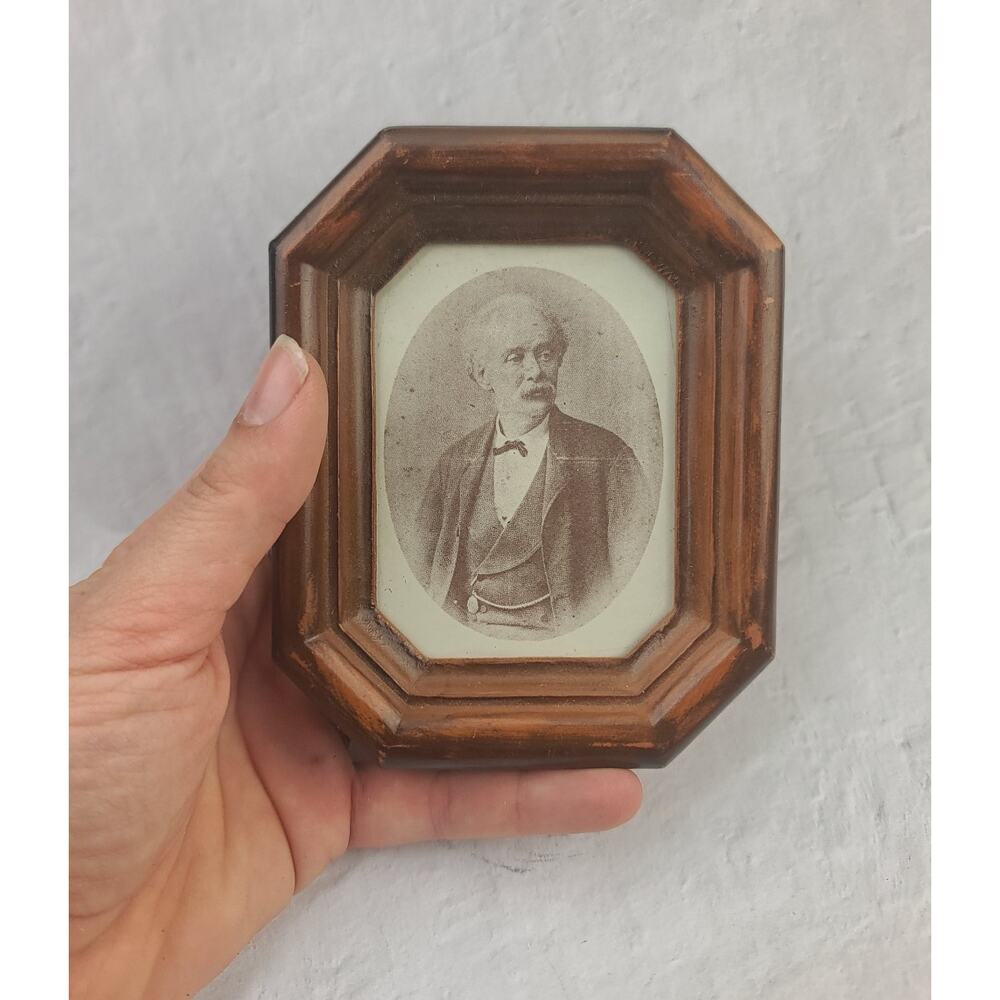 Vintage Victorian Man Small Portrait - Faded - frame made in Hong Kong